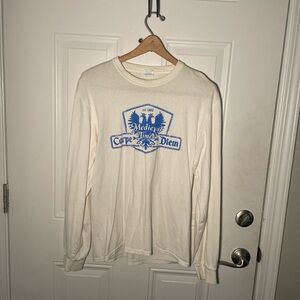 White and blue long sleeve Medieval Carpe Diem shirt #skater
